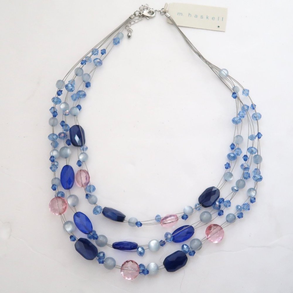M HASKELL Illusion bead necklace NWT mullti strand